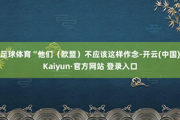 足球体育“他们（欧盟）不应该这样作念-开云(中国)Kaiyun·官方网站 登录入口