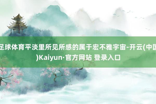 足球体育平淡里所见所感的属于宏不雅宇宙-开云(中国)Kaiyun·官方网站 登录入口