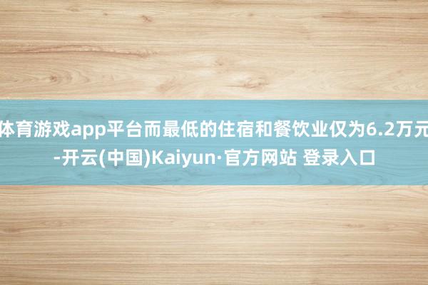 体育游戏app平台而最低的住宿和餐饮业仅为6.2万元-开云(中国)Kaiyun·官方网站 登录入口