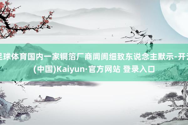 足球体育国内一家铜箔厂商阛阓细致东说念主默示-开云(中国)Kaiyun·官方网站 登录入口