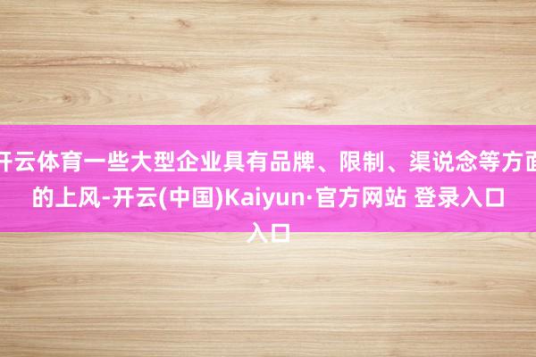 开云体育一些大型企业具有品牌、限制、渠说念等方面的上风-开云(中国)Kaiyun·官方网站 登录入口