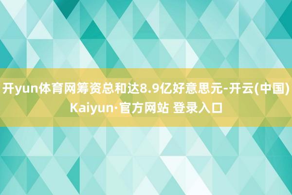 开yun体育网筹资总和达8.9亿好意思元-开云(中国)Kaiyun·官方网站 登录入口
