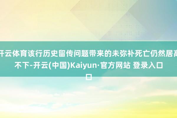 开云体育该行历史留传问题带来的未弥补死亡仍然居高不下-开云(中国)Kaiyun·官方网站 登录入口
