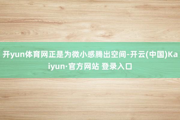 开yun体育网正是为微小感腾出空间-开云(中国)Kaiyun·官方网站 登录入口