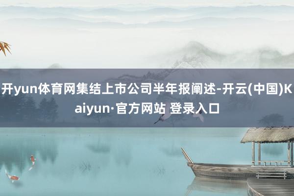 开yun体育网集结上市公司半年报阐述-开云(中国)Kaiyun·官方网站 登录入口