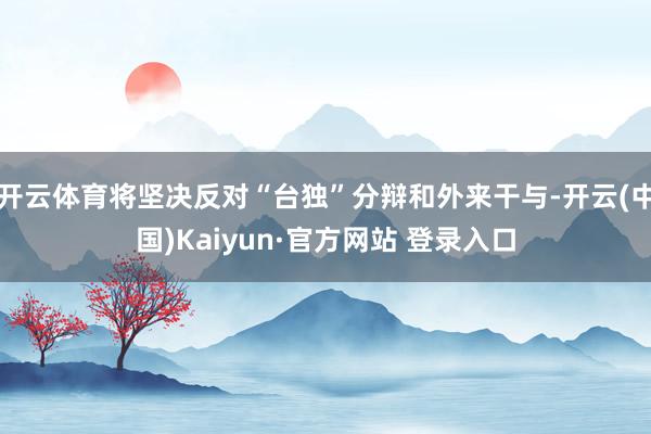 开云体育将坚决反对“台独”分辩和外来干与-开云(中国)Kaiyun·官方网站 登录入口