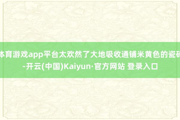体育游戏app平台太欢然了大地吸收通铺米黄色的瓷砖-开云(中国)Kaiyun·官方网站 登录入口