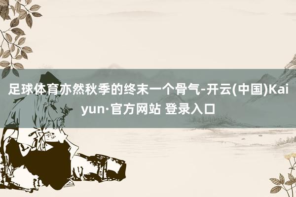足球体育亦然秋季的终末一个骨气-开云(中国)Kaiyun·官方网站 登录入口